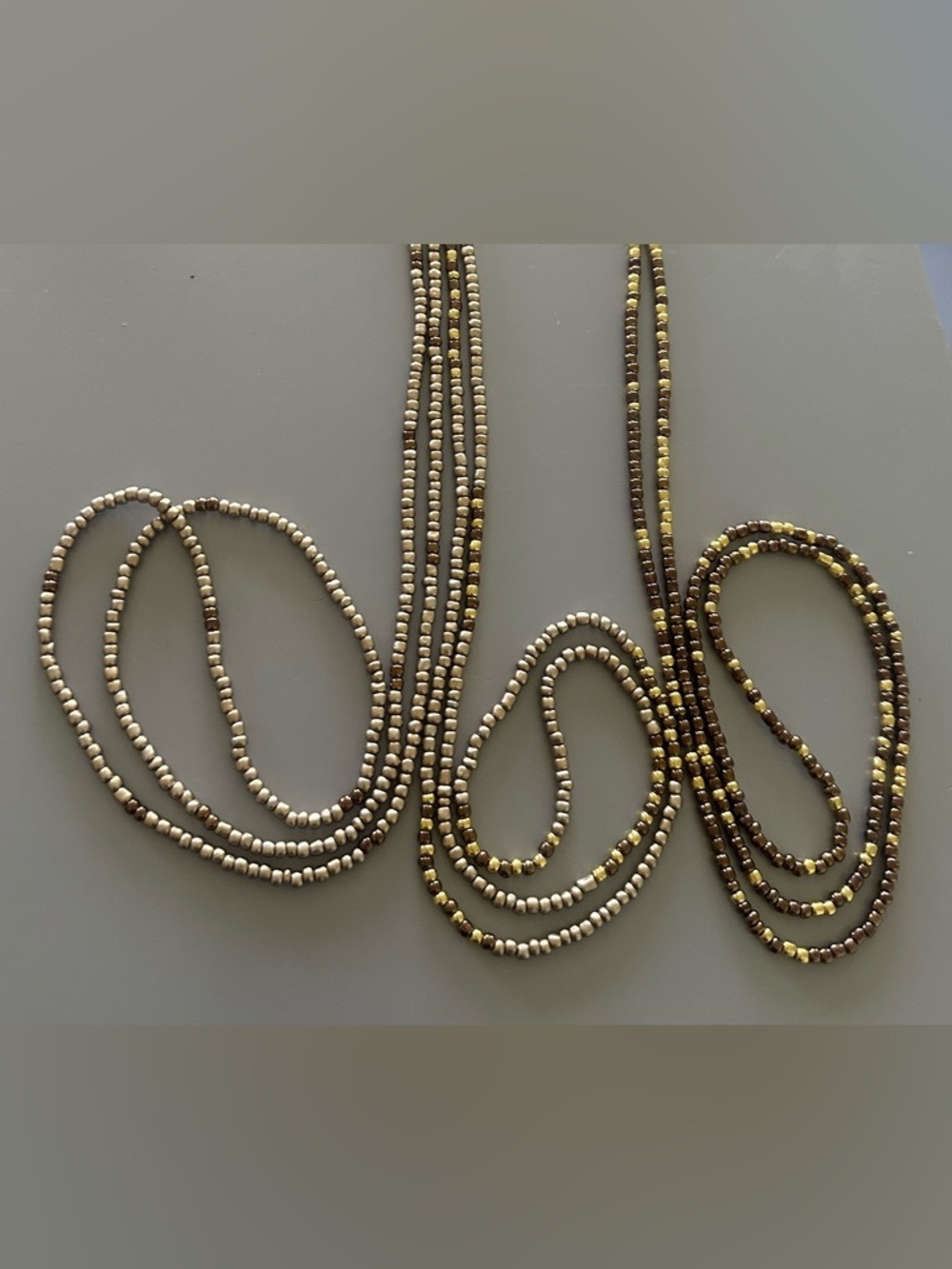 3 pcs Waist Bead Set, Neutral and Gold